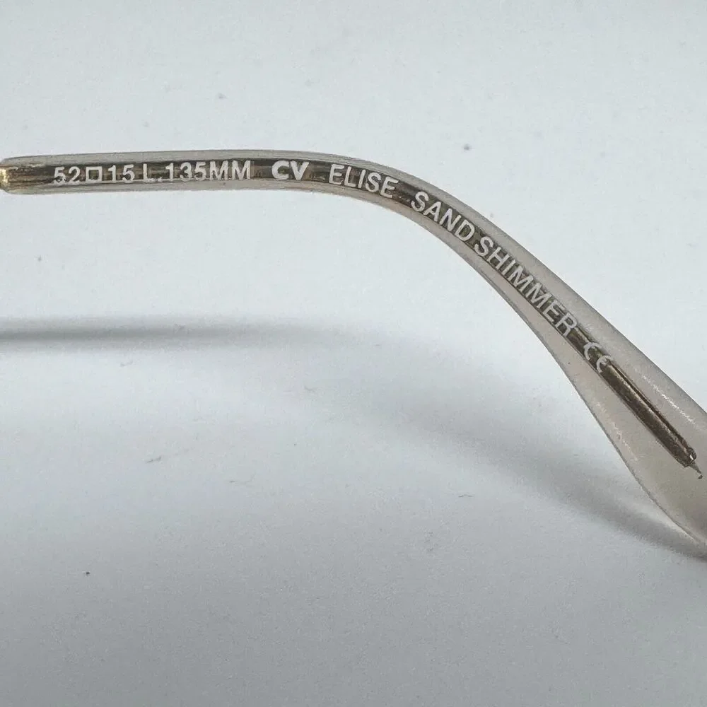 BCBG‎ Maxazria Cat Eye Clear Glitter Eyeglasses Elise Sand Shimmer 52 15 H15813
